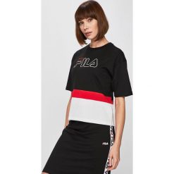 Fila - Top. Białe t-shirty damskie Fila, m, bez wzorów, z bawełny, casualowe, bez kołnierzyka. W wyprzedaży za 79.90 zł.