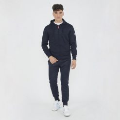 Komplet dresowy SABURO męski. Niebieskie buty sportowe męskie Legea, z dresówki, bez zapięcia, na fitness i siłownię. W wyprzedaży za 167.50 zł.