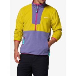 Bluza bez kaptura Columbia Sequoia Grove Half Zip Fleece. Żółte bluzy sportowe męskie Columbia, bez wzorów, bez kaptura, trekkingowe. Za 278.19 zł.