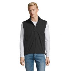 Męska Kamizelka Bez Rękawów Rallye Softshell. Czarne kurtki męskie SOL'S, m, bez wzorów, z softshellu, sportowe, bez kaptura. Za 186.99 zł.