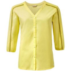 Koszula damska 3/4 VAUDE Skomer II. Żółte koszule damskie Vaude, na lato, s, bez wzorów, z bawełny, bez kołnierzyka, bez ramiączek. Za 361.45 zł.