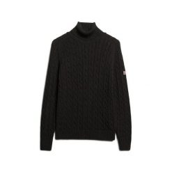 Sweter na plecionce z golfem damski Superdry. Brązowe swetry damskie Superdry., na zimę, bez wzorów, ze splotem, bez kołnierzyka, bez ramiączek, bez kaptura. Za 346.50 zł.