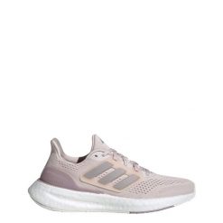 Buty Pureboost 23. Brązowe buty sportowe męskie Adidas, z materiału, bez zapięcia, do biegania. Za 649.00 zł.