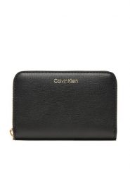 Calvin Klein Portfel Foil Logo Medium Zip Around LV04F1091G Czarny. Czarne portfele damskie Calvin Klein, bez wzorów, ze skóry. Za 169.99 zł.