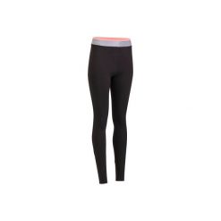 Legginsy ENERGY do fitnessu. Czarne legginsy damskie DOMYOS, z materiału. Za 54.99 zł.
