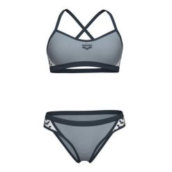 Strój kąpielowy damski dwuczęściowy bikini na basen plażę Arena Icons. Szare bikini damskie Arena, s, bez wzorów. Za 99.99 zł.