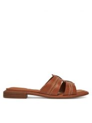 Clarks Klapki Ariany Mule 26181239 Brązowy. Brązowe klapki damskie Clarks, bez wzorów, ze skóry, bez obcasa. W wyprzedaży za 309.99 zł.