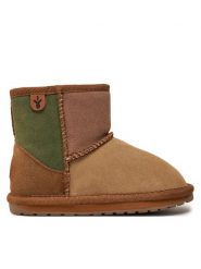 EMU Australia Śniegowce Wallaby Mini Patchwork K13105 Beżowy. Brązowe buty zimowe dziewczęce Emu Australia, ze skóry, bez zapięcia. Za 349.99 zł.