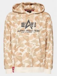 Alpha Industries Bluza Basic 178312C Beżowy Regular Fit. Brązowe bluzy męskie Alpha Industries, m, bez wzorów, z bawełny, bez kaptura. Za 209.99 zł.