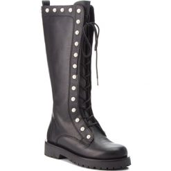 Kozaki TWINSET - Anfibio CA8PQN Nero 00006. Czarne kozaki damskie Twinset, ze skóry, bez obcasa, na obcasie. W wyprzedaży za 809.00 zł.