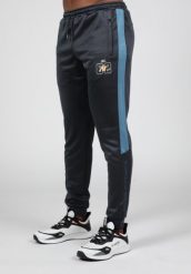 Devon Training Spodnie - Szary/Niebieski. Niebieskie spodnie sportowe męskie GORILLA WEAR, l, bez wzorów, z poliesteru, na fitness i siłownię. Za 224.00 zł.