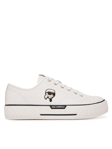 KARL LAGERFELD Trampki Kampus Max KL95025 Biały. Białe trampki męskie KARL LAGERFELD, bez wzorów, ze skóry, bez zapięcia. Za 556.99 zł.