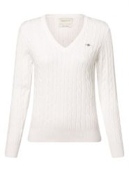 Gant Sweter Kobiety Bawełna biały, XXL. Białe swetry damskie GANT, xxl, bez wzorów, z bawełny, eleganckie, bez kołnierzyka, bez ramiączek, bez kaptura. Za 599.95 zł.