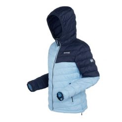 Kurtka turystyczna damska Hooded Hillpack II pikowana. Niebieskie kurtki damskie Regatta, bez wzorów, z poliamidu, bez kaptura. Za 294.65 zł.