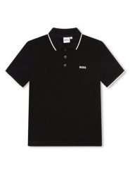 Boss Polo J25P26 D Czarny Regular Fit. Czarne t-shirty dla chłopców Boss, bez wzorów, z bawełny, bez ramiączek. Za 259.99 zł.