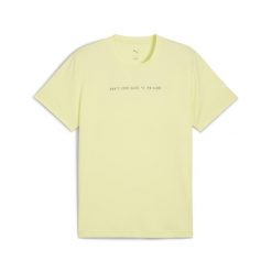Męska koszulka RUN CLUB z grafiką PUMA Gold Moon Yellow. Żółte koszulki sportowe męskie Puma, m, bez wzorów, bez kołnierzyka, bez ramiączek, do biegania. W wyprzedaży za 99.00 zł.
