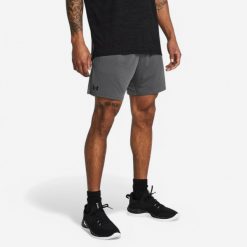 Spodenki męskie Under Armour Tech™ Vent. Szare krótkie spodenki sportowe męskie Under Armour, m, bez wzorów, z materiału, na fitness i siłownię. Za 99.99 zł.