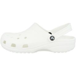 Chodaki Classic U. Białe klapki damskie Crocs, bez wzorów, z materiału, sportowe, bez obcasa. Za 229.00 zł.