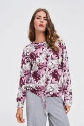 Bluza w kwiaty biała. Białe bluzy damskie MOODO, l, bez wzorów, z bawełny, bez kaptura. Za 119.99 zł.