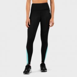 Kobieta Fitness Legginsy sportowe ze średnim stanem New Feel SIROKO Czarny. Czarne legginsy damskie SIROKO, bez wzorów, na fitness i siłownię. Za 130.65 zł.