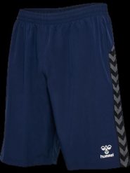 Hummel hmlAUTHENTIC WOVEN SHORTS Szorty z elastycznego poliestru. Niebieskie szorty męskie Hummel, m, bez wzorów, z elastanu, marine. Za 142.00 zł.