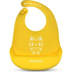 Ricokids Śliniaczek silikonowy do karmienia Ricokids żółty. Żółte śliniaki dla dzieci Ricokids, bez wzorów. Za 24.99 zł.