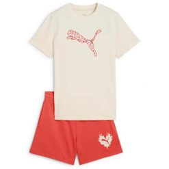 Puma Flaming Love Koszulka I Spodenki Komplet G Dzieci. Białe spodenki dla dziewczynek Puma, bez wzorów, z bawełny, klasyczne, z standardowym stanem. Za 168.15 zł.