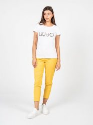 Liu Jo T-Shirt | VA3A25 J5003 | Kobieta | Biały. Białe t-shirty damskie Liu Jo, m, bez wzorów, z bawełny, klasyczne, bez kołnierzyka. W wyprzedaży za 219.00 zł.