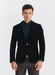 PAKO LORENTE - Czarna bawełniana marynarka męska. Czarne marynarki męskie Pako Lorente, bez wzorów, z bawełny, casualowe. Za 799.99 zł.