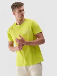 4F T-shirt regular z nadrukiem męski - zielony XXL. Zielone koszulki sportowe męskie 4f, m, bez wzorów, z bawełny, klasyczne, bez kołnierzyka. W wyprzedaży za 39.99 zł.