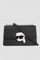 KARL LAGERFELD Czarna torebka K/ikonik 2.0 Leather. Czarne kopertówki damskie KARL LAGERFELD, bez wzorów, ze skóry, bez dodatków. W wyprzedaży za 799.99 zł.