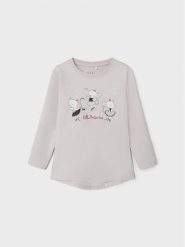 NAME IT Bluzka 13218932 Szary Regular Fit. Szare t-shirty i topy dla dziewczynek Name it, bez wzorów, z bawełny, bez ramiączek. Za 59.99 zł.