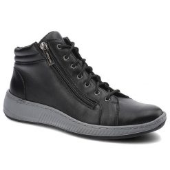 Botki damskie Wasak, naturalna skóra licowa sznurowana cholewka z bocznym zamkiem, czarne, 595. Czarne botki damskie Wasak, na jesień, ze skóry, eleganckie, bez obcasa, na obcasie, bez zapięcia. Za 229.00 zł.