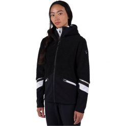 Kurtka narciarska damska z pełnym zamkiem z polaru Rossignol Wispile. Czarne kurtki snowboardowe damskie Rossignol, bez wzorów, z polaru, z kapturem, narciarskie. Za 618.00 zł.