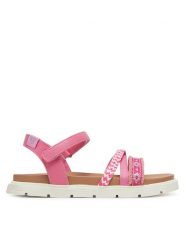 Roxy Sandały CS6081-10 Różowy. Czerwone sandały dziewczęce Roxy, z materiału, bez zapięcia. Za 129.99 zł.