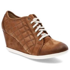 Brązowe Sneakersy Baldaccini Skórzane Buty Na Koturnie. Brązowe obuwie sportowe damskie Baldaccini, bez wzorów, z nubiku. Za 239.00 zł.
