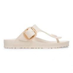 Birkenstock Gizeh Big Buckle EVA Eggshell Japonki damskie. Białe klapki damskie Birkenstock, bez wzorów, eleganckie, bez obcasa. Za 239.99 zł.