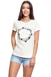 MUSTANG T SHIRT DAMSKI Alexia C Print 1008944 2020. Białe t-shirty damskie Mustang, s, bez wzorów, bez kołnierzyka. W wyprzedaży za 39.99 zł.