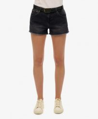 Superdry Szorty denim Mid Rise – 100% bawełna organiczna. Czarne szorty damskie Superdry., bez wzorów, z bawełny. Za 279.65 zł.