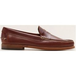 Mango Man - Mokasyny. Brązowe mokasyny męskie marki Mango Man, z materiału. Za 299.90 zł.