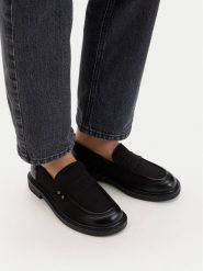 G-Star Raw Loafersy CEO-WI23-ROUND-06 Czarny. Czarne mokasyny damskie G-Star, z nubiku, retro. Za 239.99 zł.