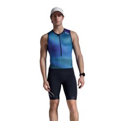 Kombinezon triathlonowy męski 2XU Core. Czarne buty sportowe męskie 2XU, bez zapięcia, rowerowe. Za 579.99 zł.