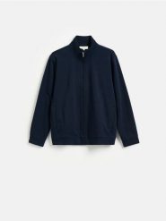 Bluza ze stójką - granatowy. Niebieskie bluzy męskie Reserved, l, bez wzorów, z dzianiny, bez kaptura. Za 219.99 zł.