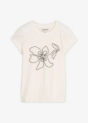 T-shirt z mieszanki bawełny. Białe bluzki damskie bonprix, bez wzorów, z bawełny, bez kołnierzyka, bez ramiączek. Za 59.99 zł.