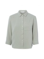 Marie Lund Damska bluzka koszulowa Kobiety Bawełna zielony, 38. Zielone bluzki damskie Marie Lund, bez wzorów, z bawełny, bez kołnierzyka, bez ramiączek. Za 199.95 zł.