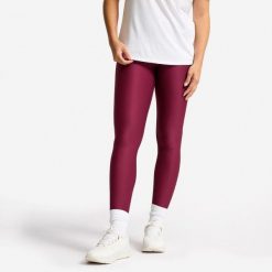Legginsy fitness damskie Domyos. Fioletowe legginsy sportowe damskie DOMYOS, l, bez wzorów, z elastanu, z podwyższonym stanem, na fitness i siłownię. Za 69.99 zł.