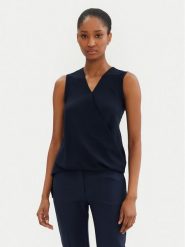 Rinascimento Bluzka CFC0122910003 Granatowy Regular Fit. Niebieskie bluzki damskie Rinascimento, l, bez wzorów, z syntetyku, bez kołnierzyka, bez ramiączek. Za 139.99 zł.