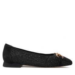 Baleriny Caprice. Czarne baleriny damskie Caprice, bez wzorów, bez obcasa. Za 189.99 zł.