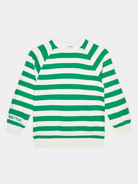 United Colors Of Benetton Bluza 36PLC10DE Zielony Regular Fit. Zielone bluzy dla chłopców United Colors Of Benetton, bez wzorów, z bawełny, bez ramiączek, bez kaptura. Za 99.99 zł.