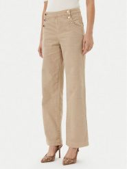 Morgan Spodnie materiałowe 251-PICHAK Beżowy Wide Leg. Brązowe spodnie materiałowe damskie Morgan, bez wzorów, z bawełny. Za 209.99 zł.